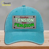 Tension Pension Novelty License Plate Hat Unconstructed Cotton / Lake Blue