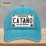 Catano Puerto Rico Novelty License Plate Hat Unconstructed Cotton / Lake Blue