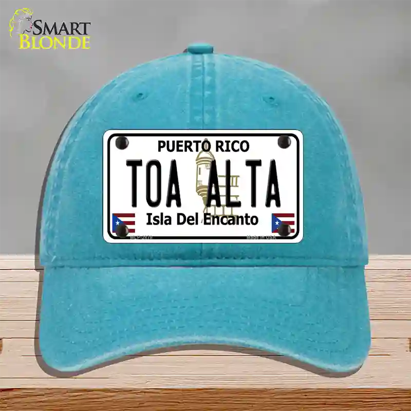 Toa Alta Puerto Rico Novelty License Plate Hat Unconstructed Cotton / Lake Blue