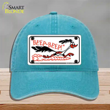 Beep Beep Roadrunner Novelty License Plate Hat Unconstructed Cotton / Lake Blue