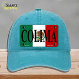 Colima Novelty License Plate Hat Unconstructed Cotton / Lake Blue