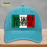 Distrito Federal Mexico Flag Novelty License Plate Hat Unconstructed Cotton / Lake Blue