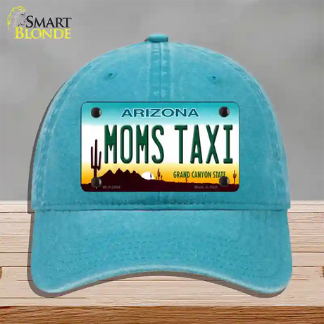 Moms Taxi Arizona Novelty License Plate Hat Unconstructed Cotton / Lake Blue
