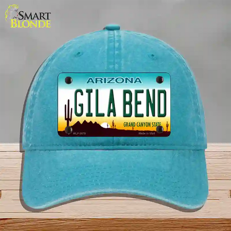 Gila Bend Arizona Novelty License Plate Hat Unconstructed Cotton / Lake Blue