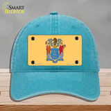 New Jersey State Flag Novelty License Plate Hat Unconstructed Cotton / Lake Blue