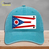 Ohio State Flag Novelty License Plate Hat Unconstructed Cotton Lake Blue
