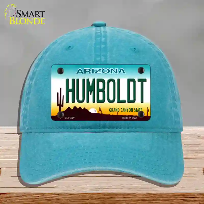Humboldt Arizona Novelty License Plate Hat Unconstructed Cotton / Lake Blue
