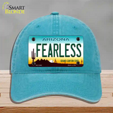 Fearless Arizona Novelty License Plate Hat Unconstructed Cotton / Lake Blue