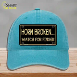 Horn Broken Watch For Finger Novelty License Plate Hat Unconstructed Cotton / Lake Blue