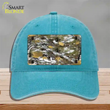 Real Leaf Camouflage Novelty License Plate Hat Unconstructed Cotton / Lake Blue