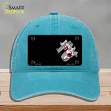 Theater Drama Offset Novelty License Plate Hat Unconstructed Cotton / Lake Blue