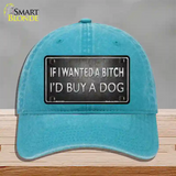 I Would Buy A Dog Novelty License Plate Hat Unconstructed Cotton / Lake Blue