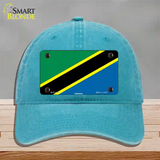 Tanzania Flag Novelty License Plate Hat Unconstructed Cotton / Lake Blue
