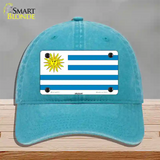 Uruguay Flag Novelty License Plate Hat Unconstructed Cotton / Lake Blue