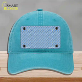 Light Blue White Quatrefoil Novelty License Plate Hat Unconstructed Cotton / Lake Blue