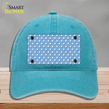 Light Blue Polka Dot Novelty License Plate Hat Unconstructed Cotton / Lake Blue
