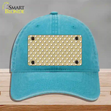 Gold Polka Dot Novelty License Plate Hat Unconstructed Cotton / Lake Blue