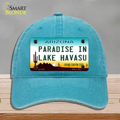 Paradise In Lake Havasu Arizona Novelty License Plate Hat Unconstructed Cotton / Lake Blue