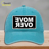 Move Over Black Novelty License Plate Hat Unconstructed Cotton / Lake Blue