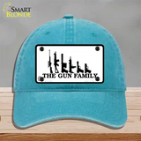 The Gun Family Novelty License Plate Hat Unconstructed Cotton / Lake Blue