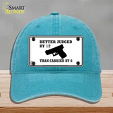 Judged By 12 Carried By 6 Novelty License Plate Hat Unconstructed Cotton / Lake Blue