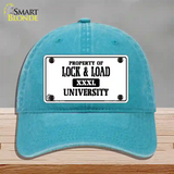 Lock And Load Novelty License Plate Hat Unconstructed Cotton / Lake Blue