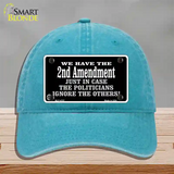 2nd Amendment In Case Politicians Ignore Novelty License Plate Hat Unconstructed Cotton / Lake Blue