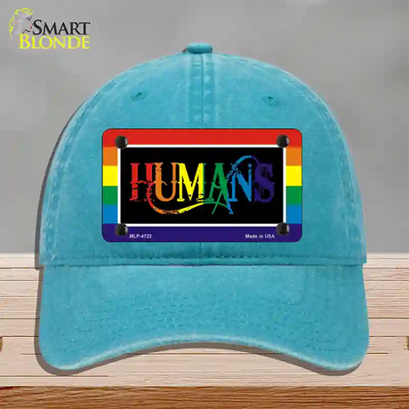 Humans Novelty License Plate Hat Unconstructed Cotton / Lake Blue