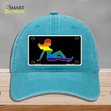 Mud Flap Girl Novelty License Plate Hat Unconstructed Cotton Lake Blue