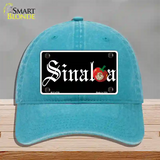 Sinaloa Black Novelty License Plate Hat Unconstructed Cotton / Lake Blue