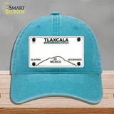 Tlaxcala Mexico Novelty License Plate Hat Unconstructed Cotton / Lake Blue