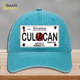 Culiacan Mexico Novelty License Plate Hat Unconstructed Cotton / Lake Blue