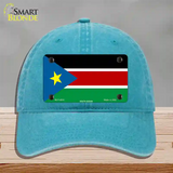 South Sudan Flag Novelty License Plate Hat Unconstructed Cotton / Lake Blue