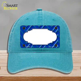 Blue Light Blue Scallop Large Chevron Novelty License Plate Hat Unconstructed Cotton / Lake Blue