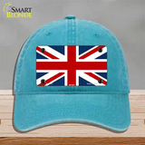 Britain Flag Novelty License Plate Hat Unconstructed Cotton / Lake Blue