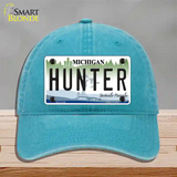 Hunter Michigan State Novelty License Plate Hat Unconstructed Cotton / Lake Blue