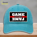 Game Over Fame Novelty License Plate Hat Unconstructed Cotton / Lake Blue