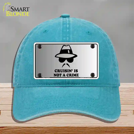 Cruisin Is Not A Crime Novelty License Plate Hat Unconstructed Cotton / Lake Blue