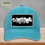 Skulls Novelty License Plate Hat Unconstructed Cotton / Lake Blue