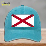 Alabama State Flag Novelty License Plate Hat Sign Unconstructed Cotton / Lake Blue