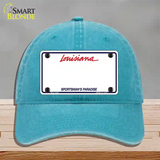 Louisiana Sportsman Blank Plate Novelty License Plate Hat Unconstructed Cotton / Lake Blue