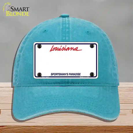 Louisiana Sportsman Blank Plate Novelty License Plate Hat Unconstructed Cotton / Lake Blue