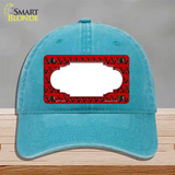 Red Black Anchor Scallop Center Novelty License Plate Hat Unconstructed Cotton / Lake Blue