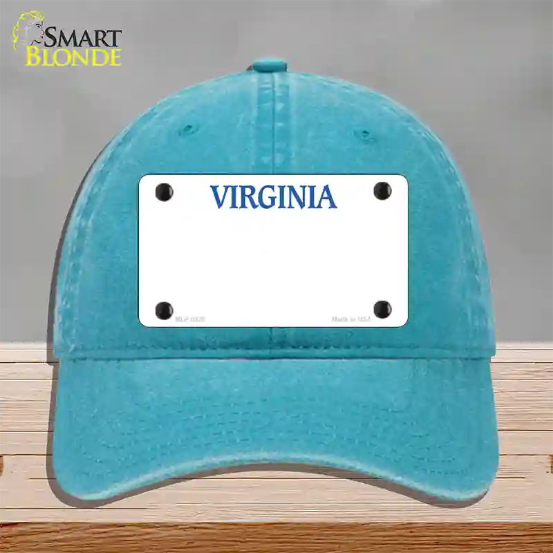 Virginia Old Dominion Blank Novelty License Plate Hat Unconstructed Cotton / Lake Blue