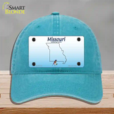 Missouri Show Me Blank Novelty License Plate Hat Unconstructed Cotton / Lake Blue