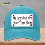 My Grandkids Are Cuter Novelty License Plate Hat Unconstructed Cotton / Lake Blue