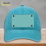 Tiffany Blue White Quatrefoil Novelty License Plate Hat Unconstructed Cotton / Lake Blue