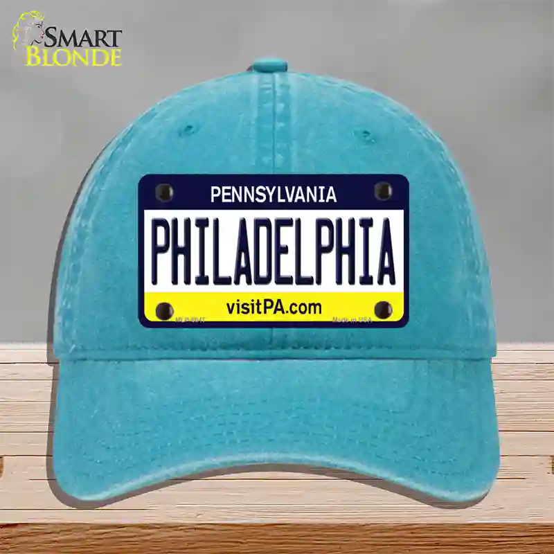 Philadelphia Pennsylvania State Novelty License Plate Hat Unconstructed Cotton / Lake Blue