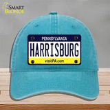 Harrisburg Pennsylvania State Novelty License Plate Hat Unconstructed Cotton / Lake Blue