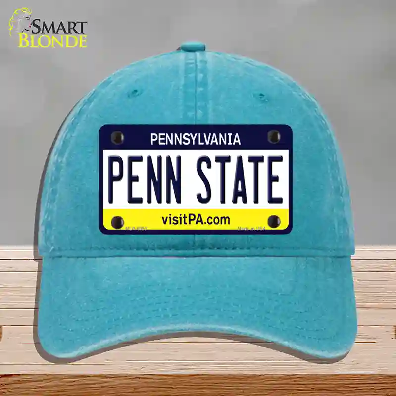 Penn State Pennsylvania State Novelty License Plate Hat Unconstructed Cotton / Lake Blue